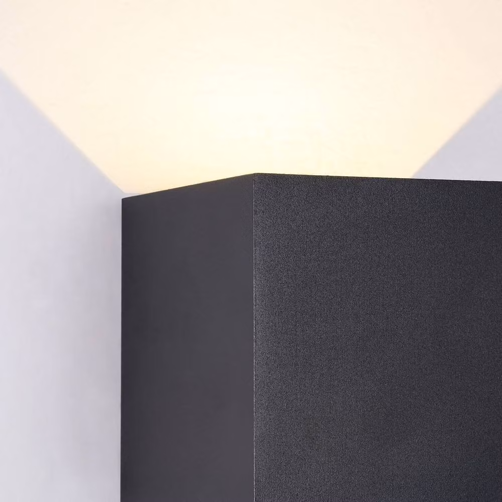 Netlighting Fulton Integrated LED Wall Lamp in Black, IP54 Rated, Adjustable Up and Down Lighting – 4