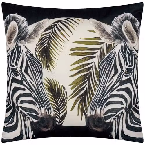 Paoletti Leopardis Zebra Woven Outdoor Polyester Filled Cushion, Multicolour, W/D/H: 50 x 50 x 50 cm