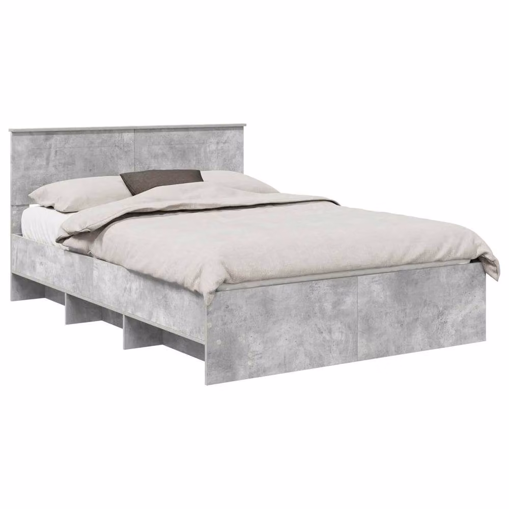 Berkfield Home Modern Bed Frame in Grey Engineered Wood, W/D/H: 140 x 200 cm – 2