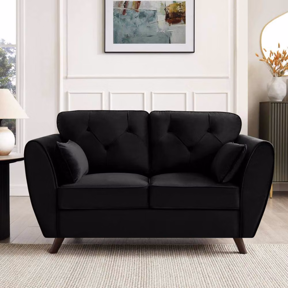 Home Detail Mona 2 Seater Chesterfield Sofa in Black Velvet – 3