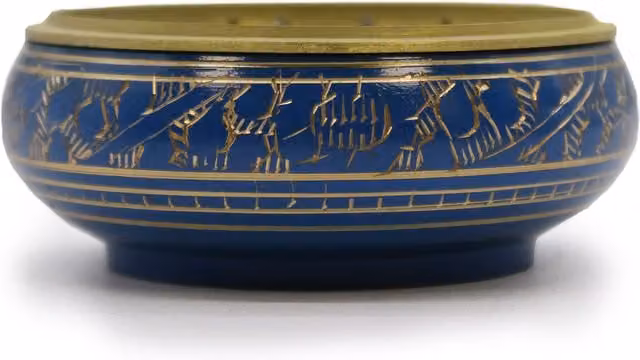 KDMD Chakra Charcoal Incense Jar Third Eye in Blue and Gold – 1