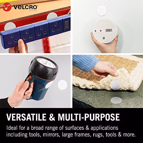 VELCRO Brand Heavy Duty Stick On Coins, White, W/D/H: 45 x 45 x 45 mm, Set of 6 – 2