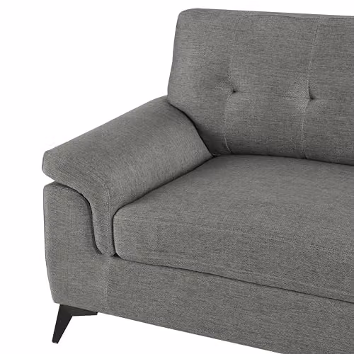 Home Detail Dylan 3-Seater Sofa in Grey Fabric with Sleeping Function and Removable Covers, W/D/H: 212 x 84 x 89 cm – 3