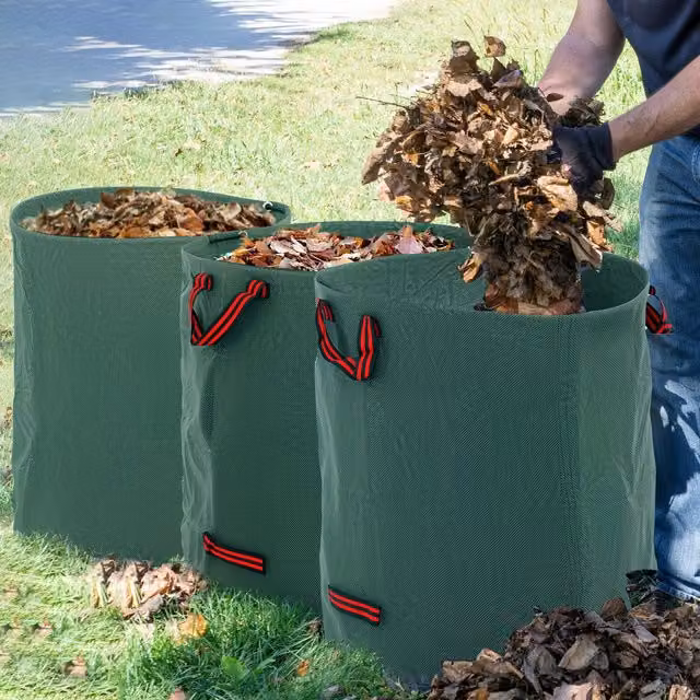 Outsunny 3 Heavy Duty Green Garden Waste Bags, 272l