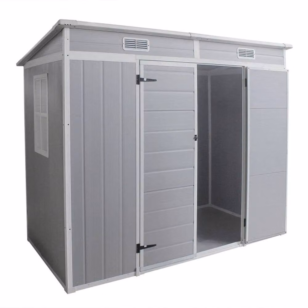 SPETLEK Grey Plastic Garden Storage Shed with Pent Roof – 2