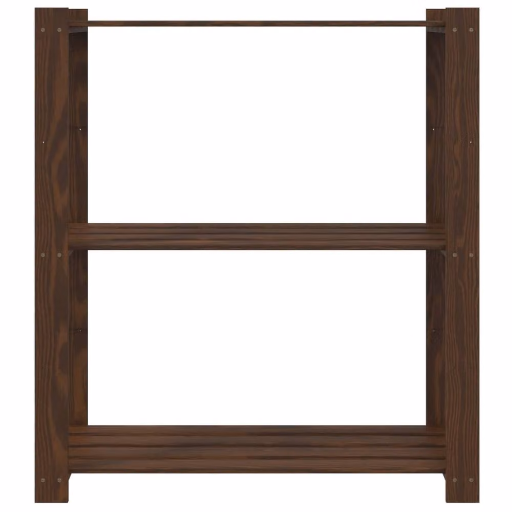 Berkfield Home 3-Tier Rustic Brown Solid Pine Wood Storage Rack, W/D/H: 80 x 38 x 90 cm – 3