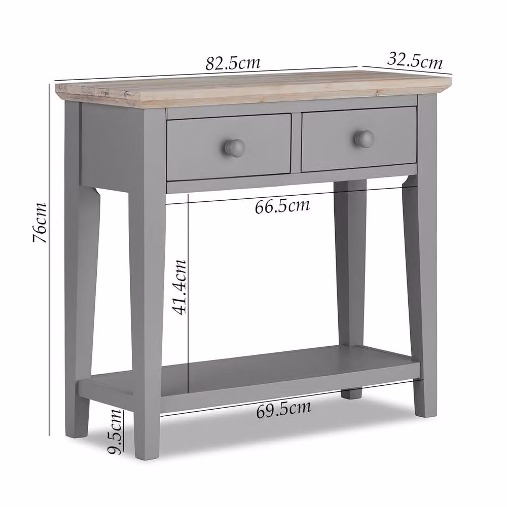 Statement Furniture Florence Acacia Wood Console Table in Grey, W/D/H: 82.5 x 32.5 x 76 cm – 3