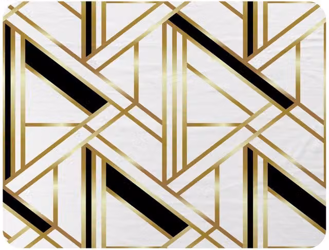 Benjamin Tate Design Golden Art Deco Fleece Blanket in Gold, W/D/H: 120 x 150 cm – 2