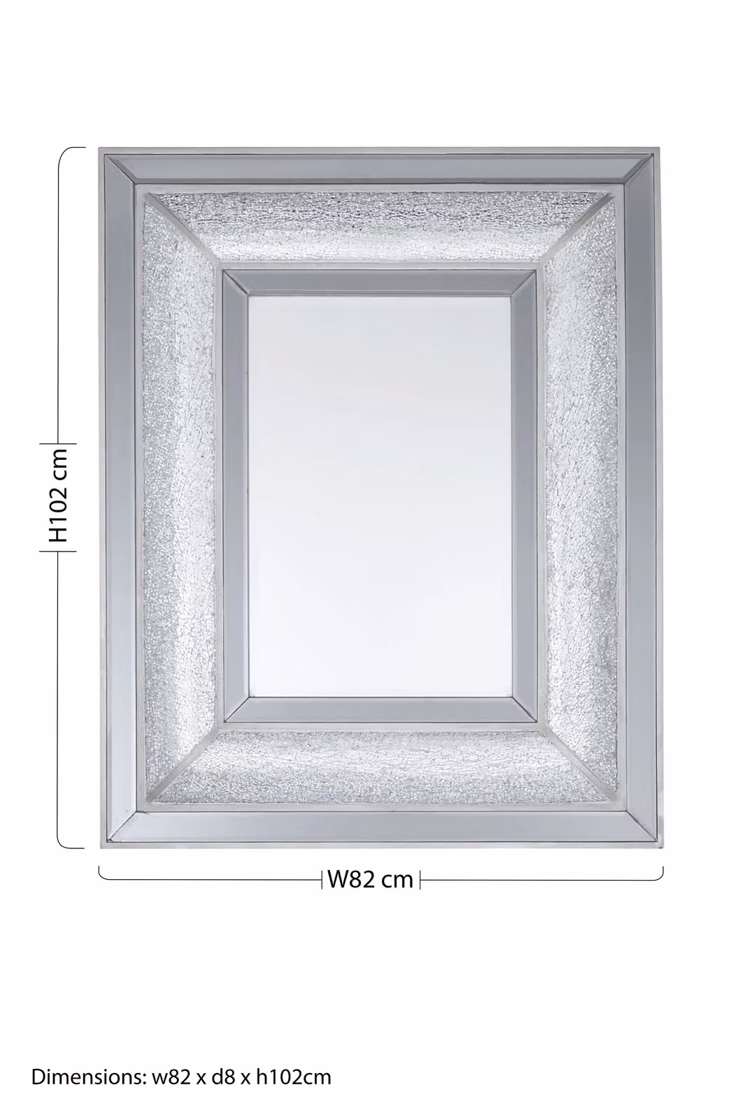 Premier Housewares Silver Square Glass Wall Mirror with LED Light and Geometric Design – 2