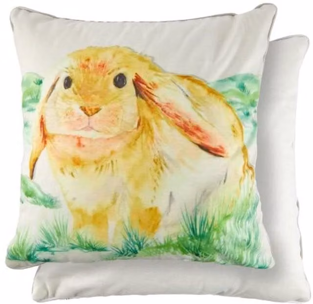 NewEdgeBlinds Country House Animal Watercolour Printed Square Cushion Cover in Grey and Multicolour