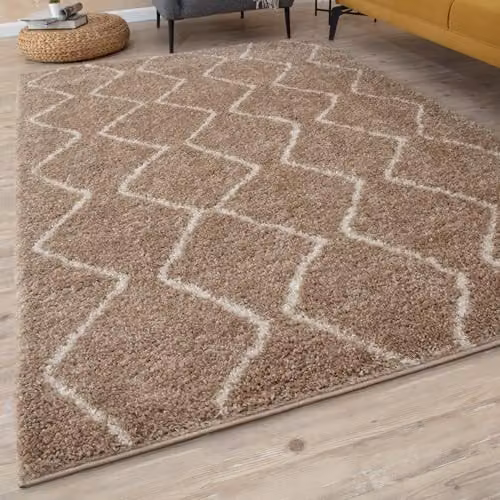 THE RUGS Moroccan Design Rectangular Rug in Beige, W/D/H: 110 x 60 x 3 cm