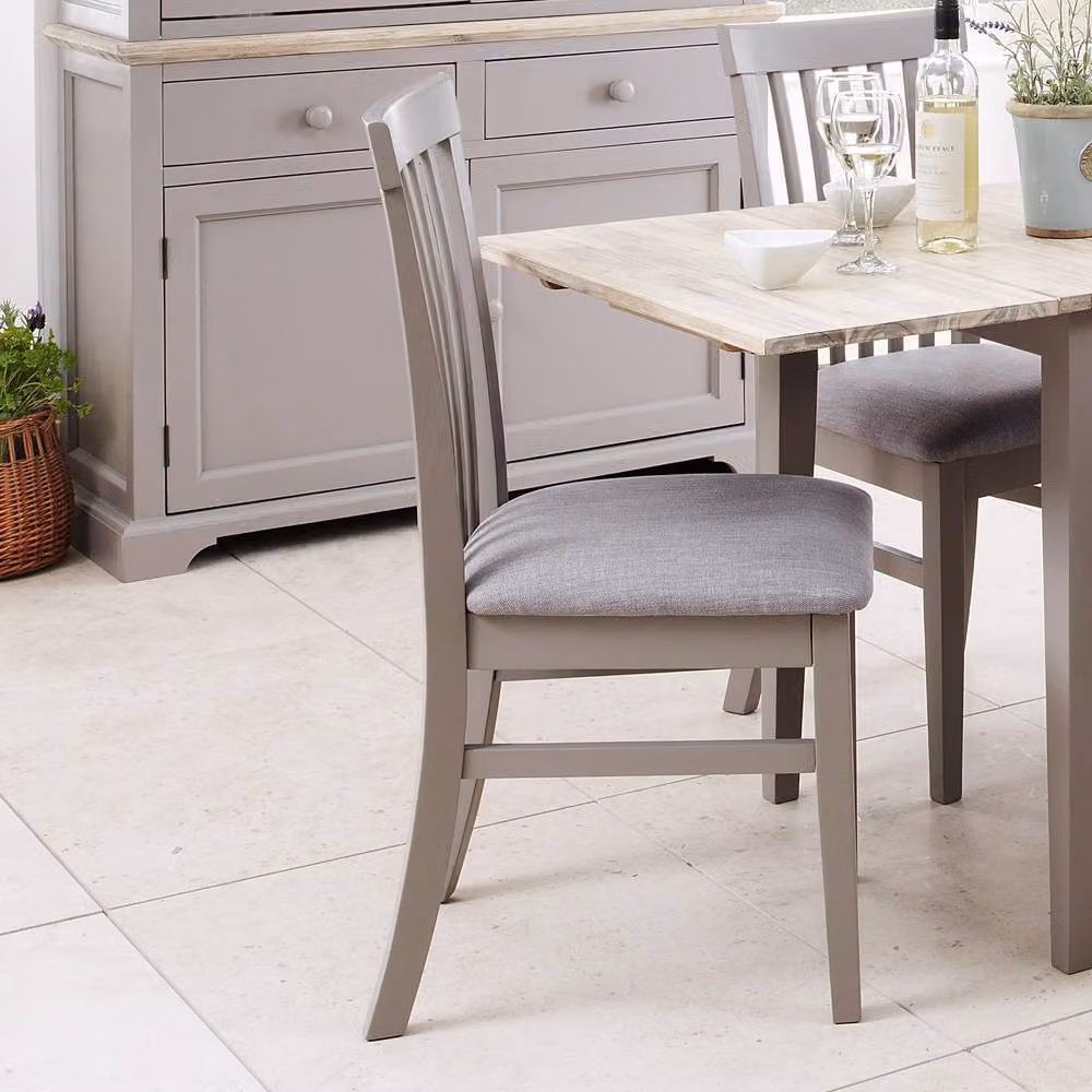 Statement Furniture Florence Wooden Dining Chairs with Upholstered High Back, Set of 4, Grey, W: 45 cm, D: 53 cm, H: 94 cm, Seat Height: 45 cm – 5