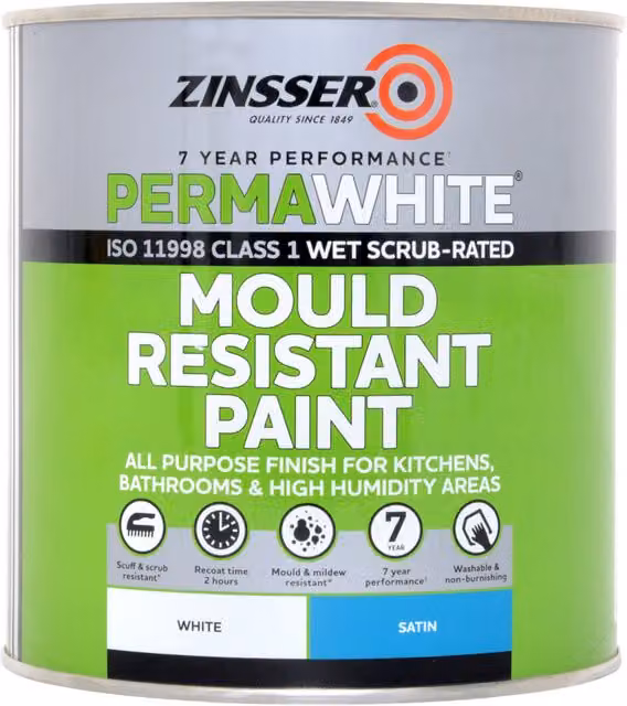 Zinsser Perma White Matt Interior Paint, White, 1 l