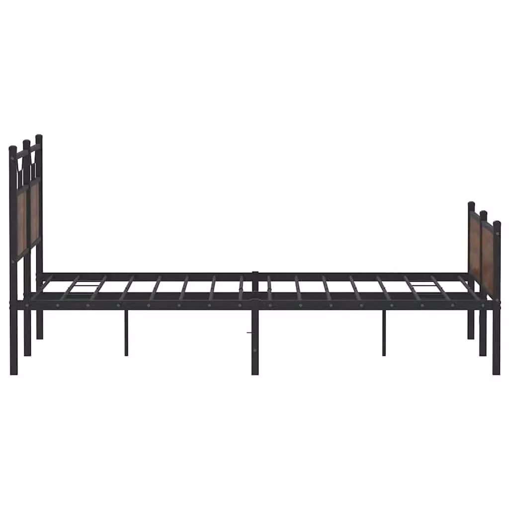 Berkfield Home King Size Bed Frame in Brown Oak, Engineered Wood, W/D/H: 150 x 200 cm – 4