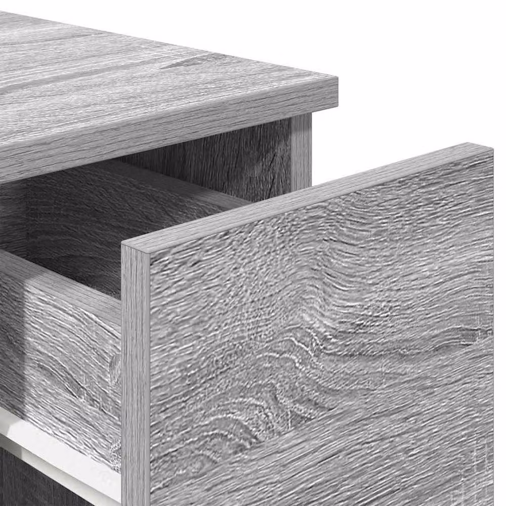 Berkfield Home Set of 2 Grey Sonoma Bedside Cabinets with Drawer, W/D/H: 20 x 36 x 60 cm – 3