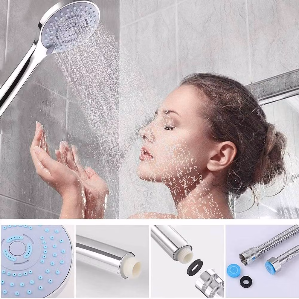 SPETLEK High Pressure Shower Head and Handheld Hose Set in Silver and Chrome – 4