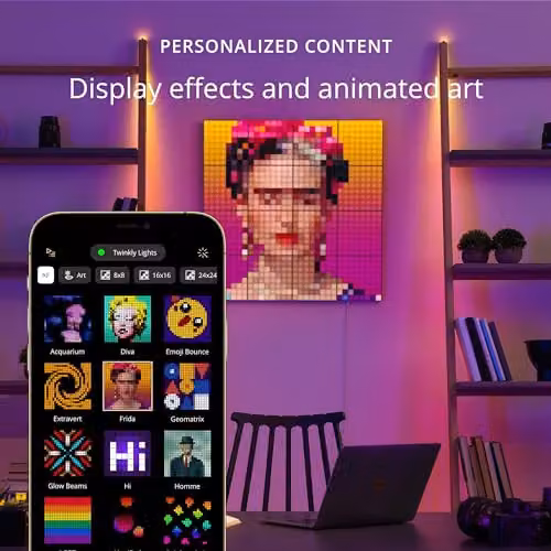 Twinkly Squares Combo Pack of 6 App-Controlled RGB LED Panels in Black – 4