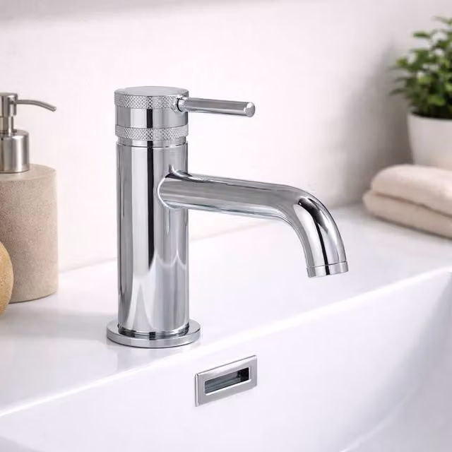 Bathroom Kingdom Venice Single Lever Chrome Basin Mixer Tap in Silver