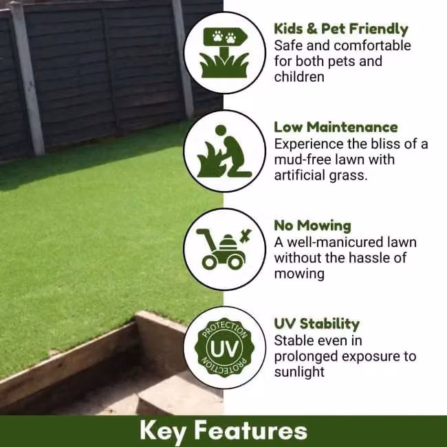 Artificial Grass GB Super Lawn 20mm Artificial Grass in Green, W: 400 cm, L: 600 cm – 2