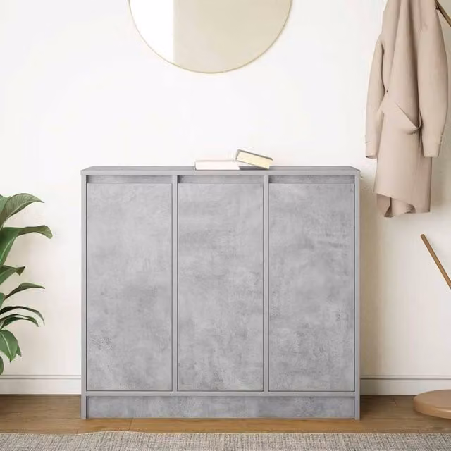 Berkfield Home Sideboard in Concrete Grey, W/D/H: 85 x 34 x 76 cm – 1