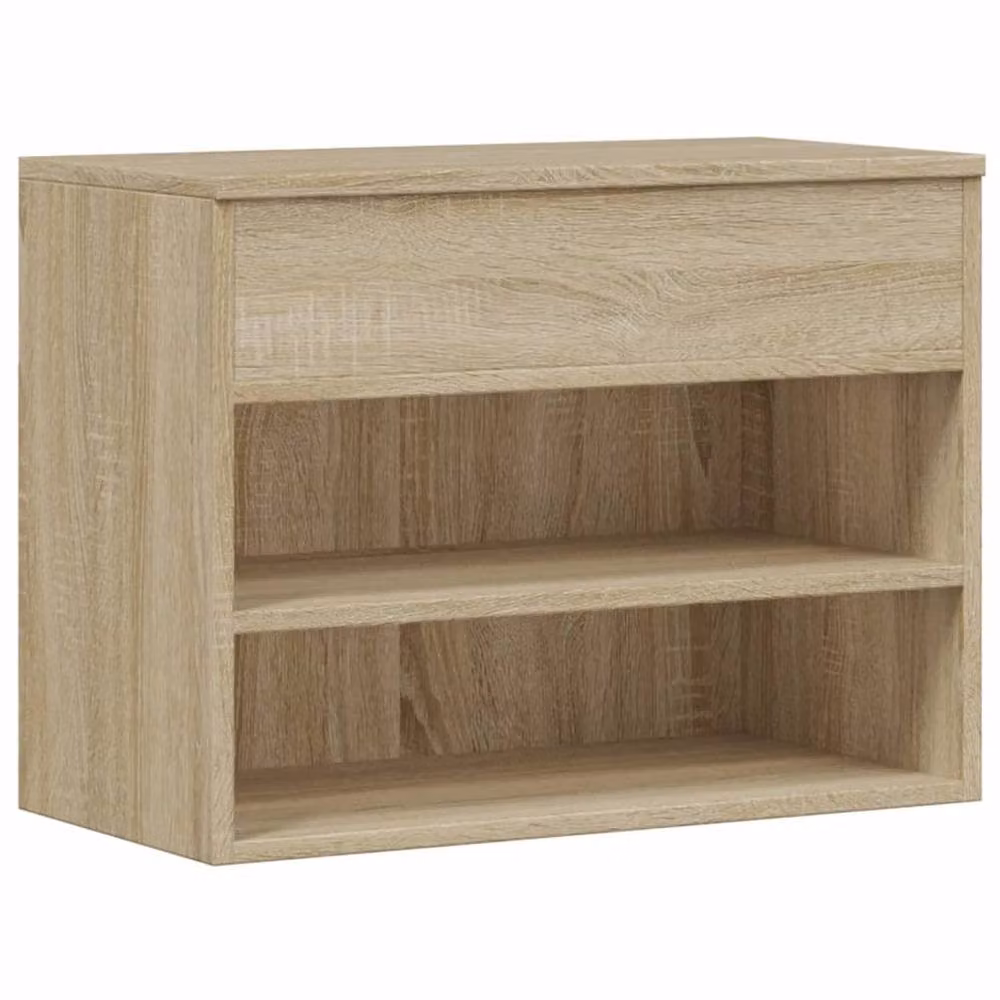 Berkfield Home Sonoma Oak Shoe Bench in Light Tan, W/D/H: 60 x 30 x 45 cm – 2