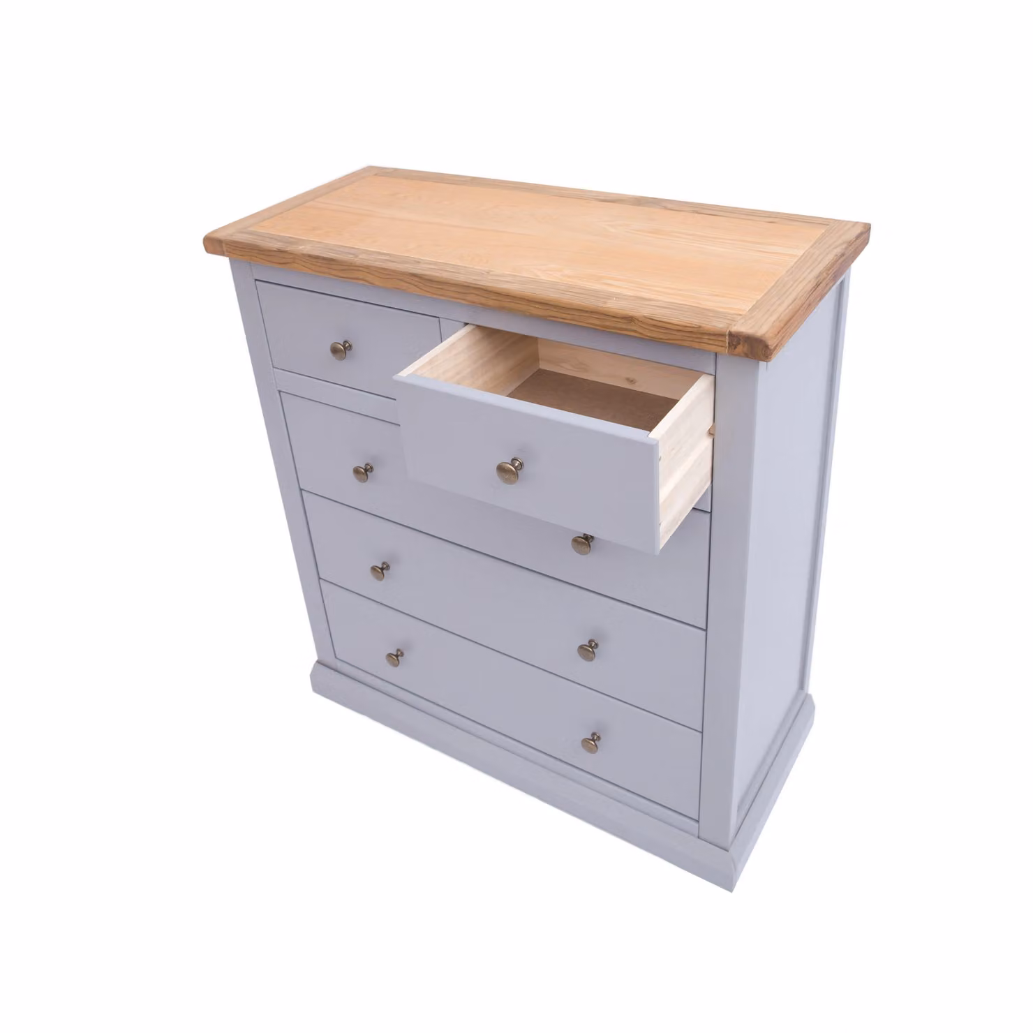 Cabinet Bits Rocca 5 Drawer Chest of Drawers in Grey with Gold Brass Knobs – 2