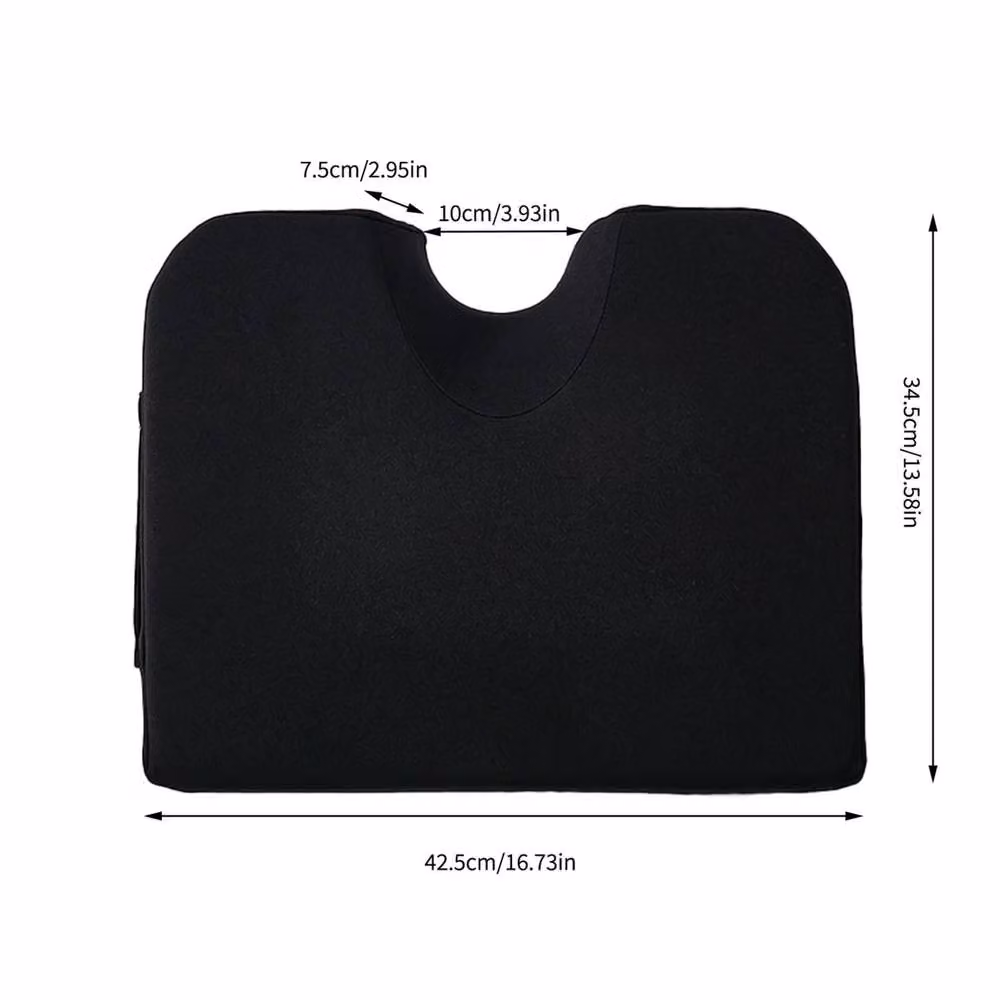 SPETLEK Black Memory Foam Wedge Seat Cushion with Breathable Removable Cover – 2