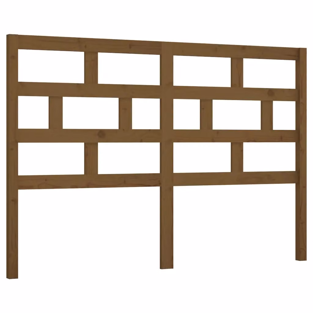 Berkfield Home Rustic Solid Wood Pine Bed Headboard in Honey Brown, W: 126 cm, D: 4 cm, H: 100 cm – 2