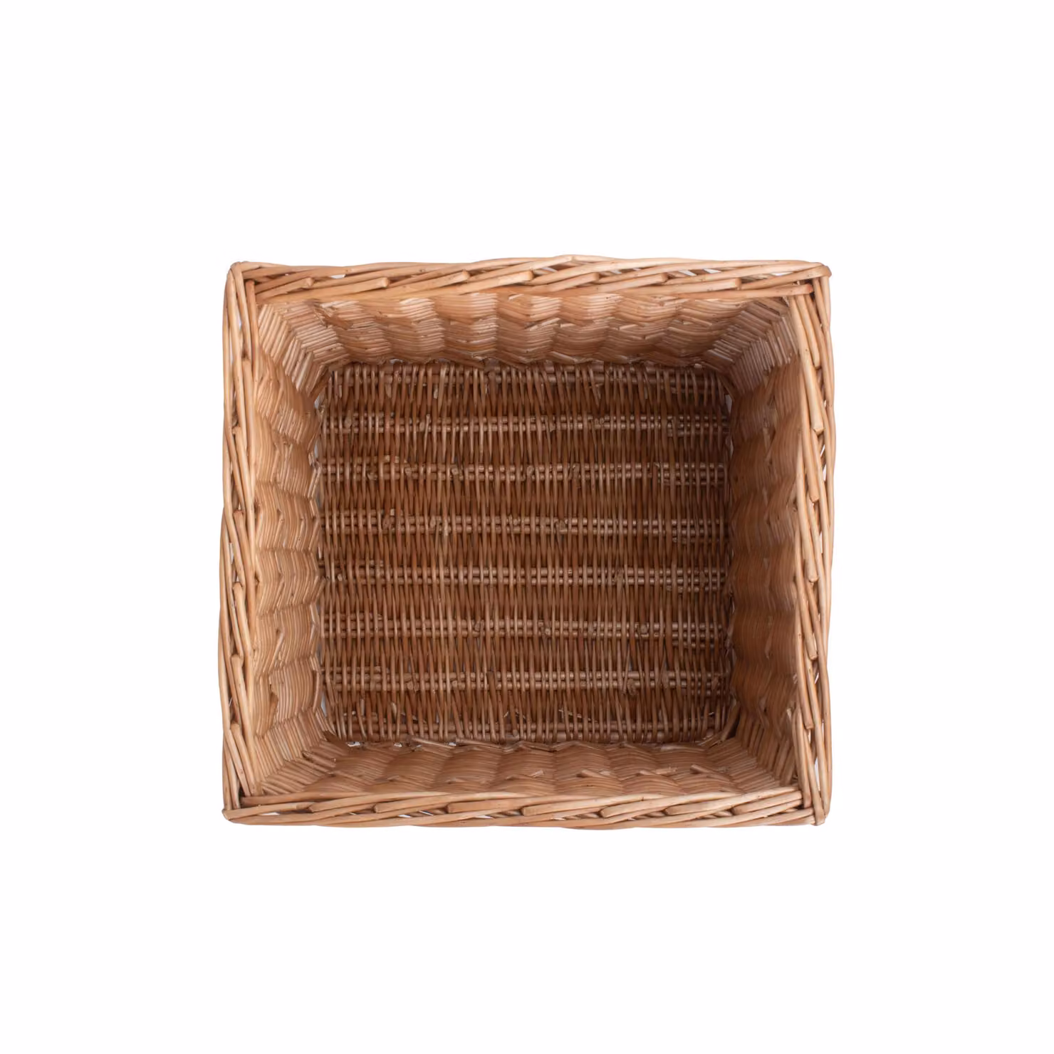 Red Hamper Wicker Square Double Steamed Storage Basket in Brown, W: 34.0 cm, D: 32.0 cm, H: 32.0 cm – 2