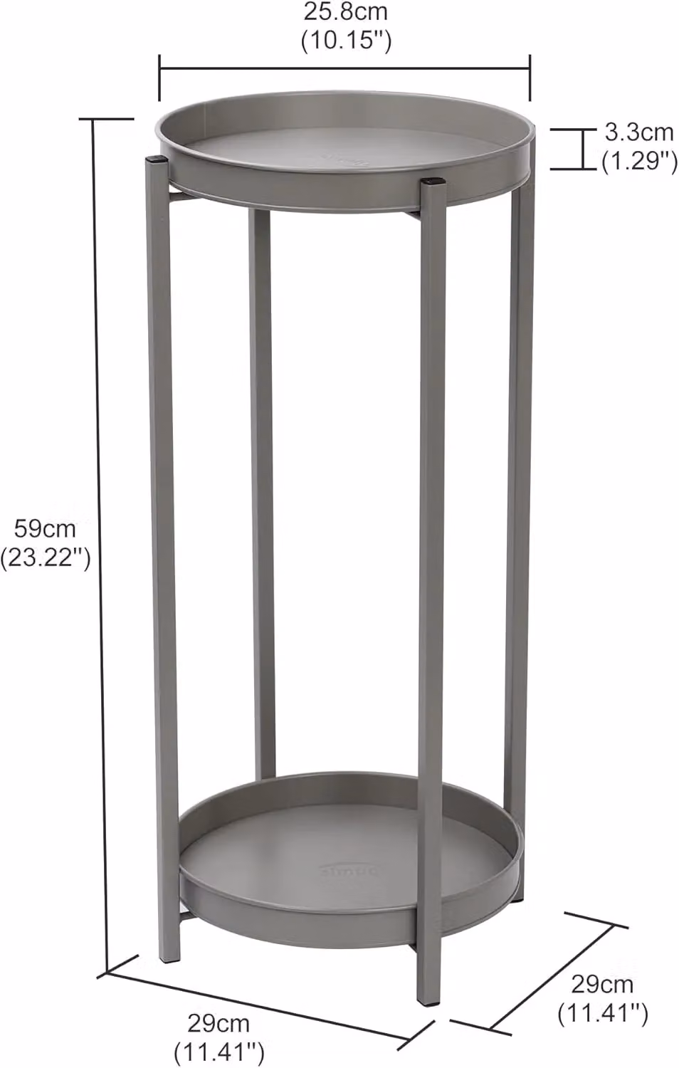 Simpa 2 Tier Matt Grey and Copper Metal Flower Plant Pot Holder Stands – 2