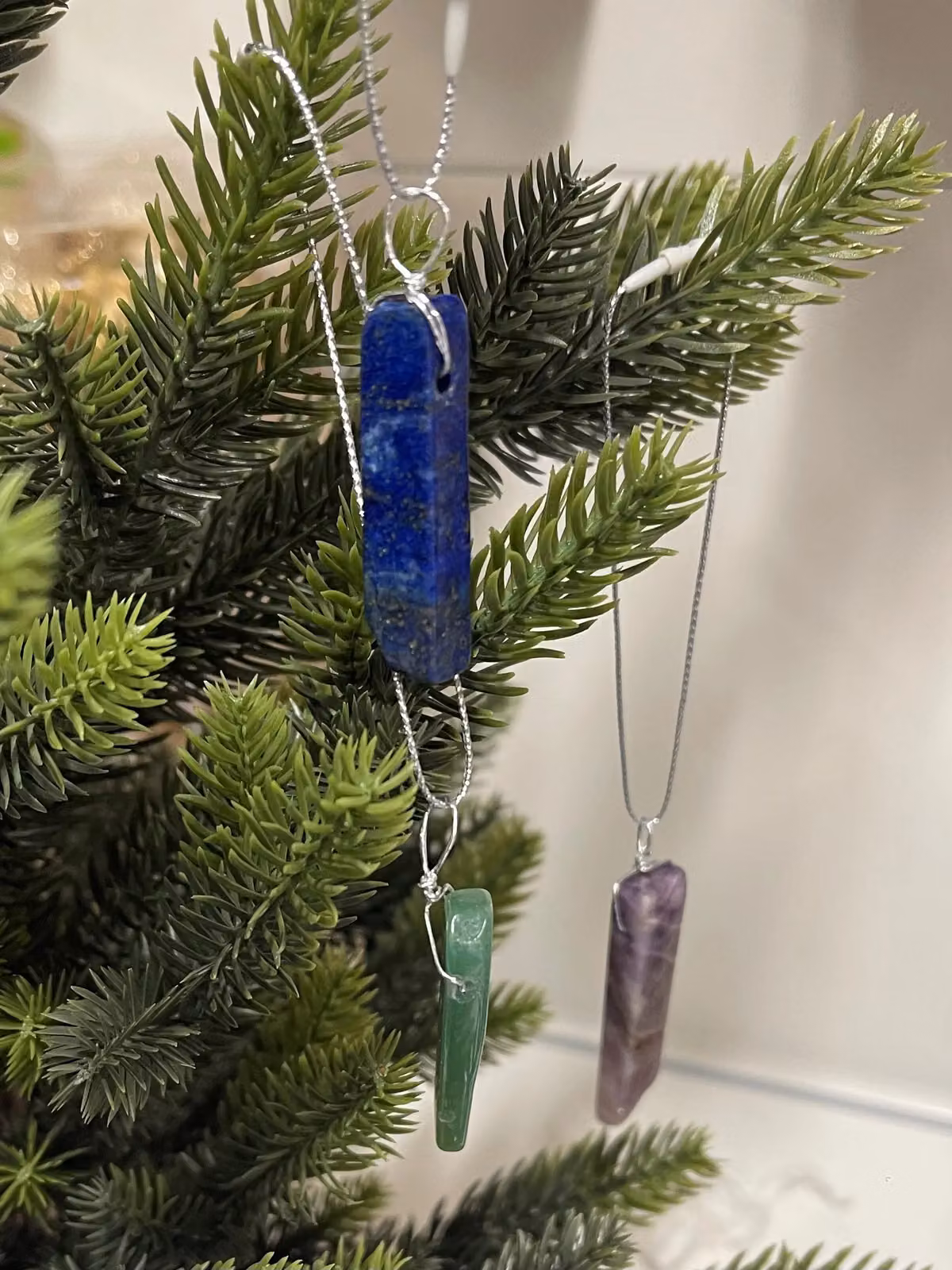 SVNX 20-Piece Crystal Christmas Tree Hanging Ornaments in Green, Blue and Purple – 2