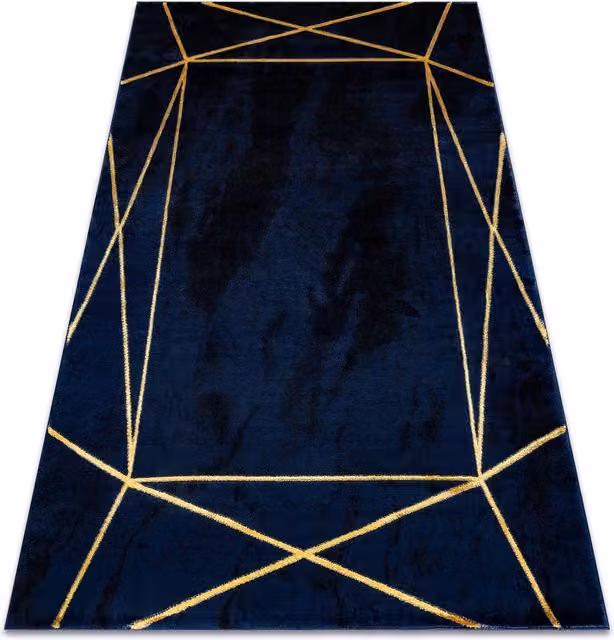 RugsX Emerald Blue Geometric Rectangular Rug W: 80 cm, L: 150 cm