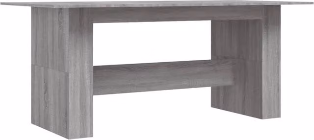 Berkfield Home Grey Sonoma Rectangular Dining Table in Engineered Wood W/D/H: 180 x 90 x 76 cm