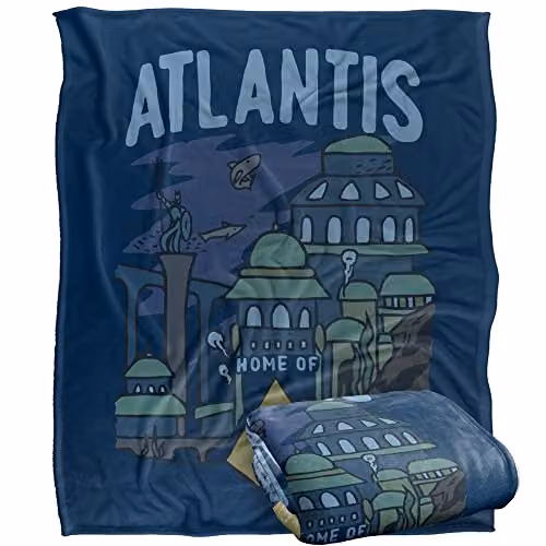 Warner Brothers Aquaman Silky Touch Super Soft Fleece Throw Blanket, White and Multicolour, W: 152 cm, D: 127 cm – 1