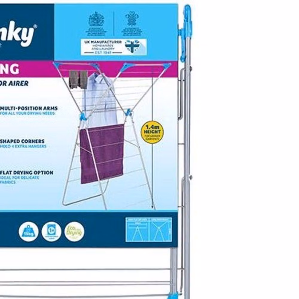 Minky X-Wing Airer in Silver and Multicolour – 2