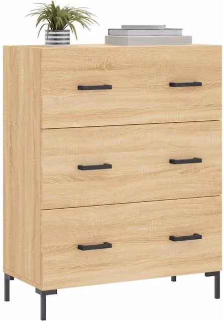 Berkfield Home Sonoma Oak Sideboard in Beige, W/D/H: 69.5 x 34 x 90 cm