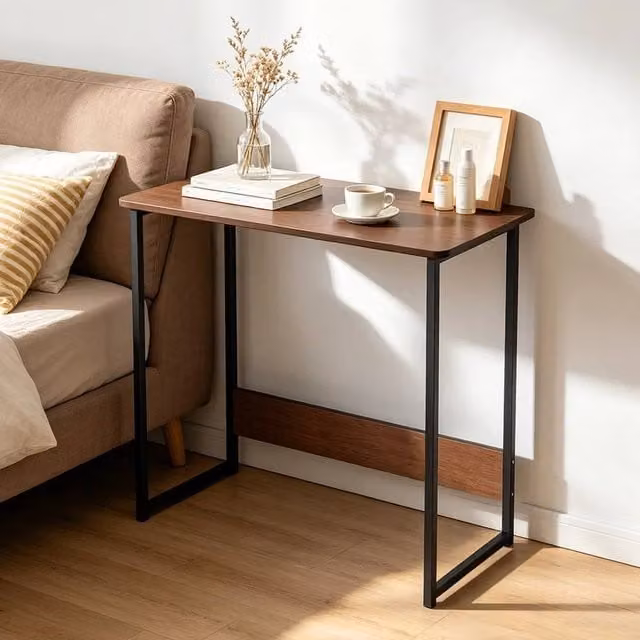 KORVIXA Computer Desk in Brown, W/D/H: 100 x 100 x 100 cm