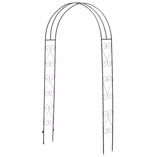 Gr8 Garden Black Metal Decorative Curly Garden Archway for Climbing Plants, H 240 x W 120 x D 25 cm – 1