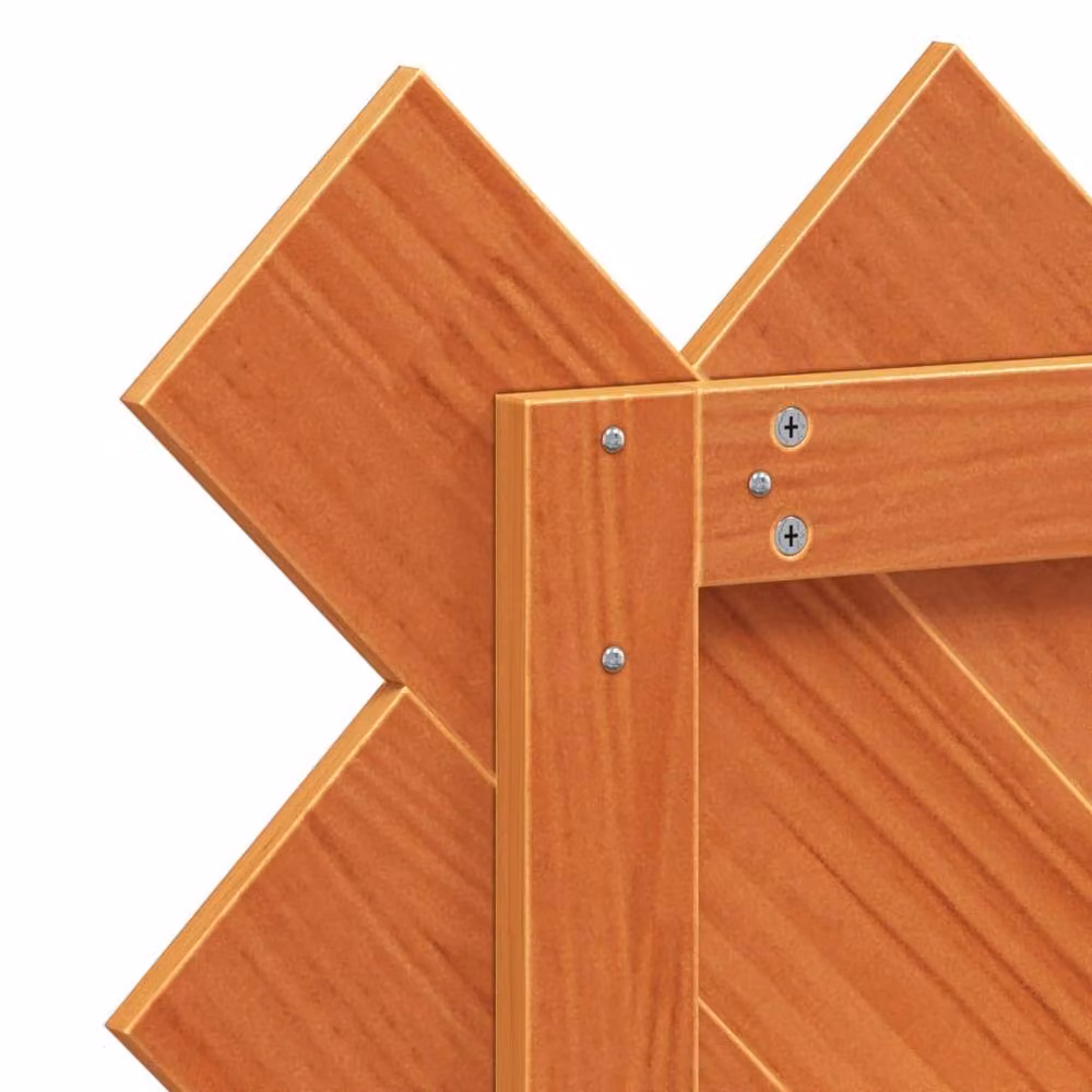 Berkfield Home Geometric Solid Wood Pine Headboard in Wax Brown, Width: 100 cm – 5