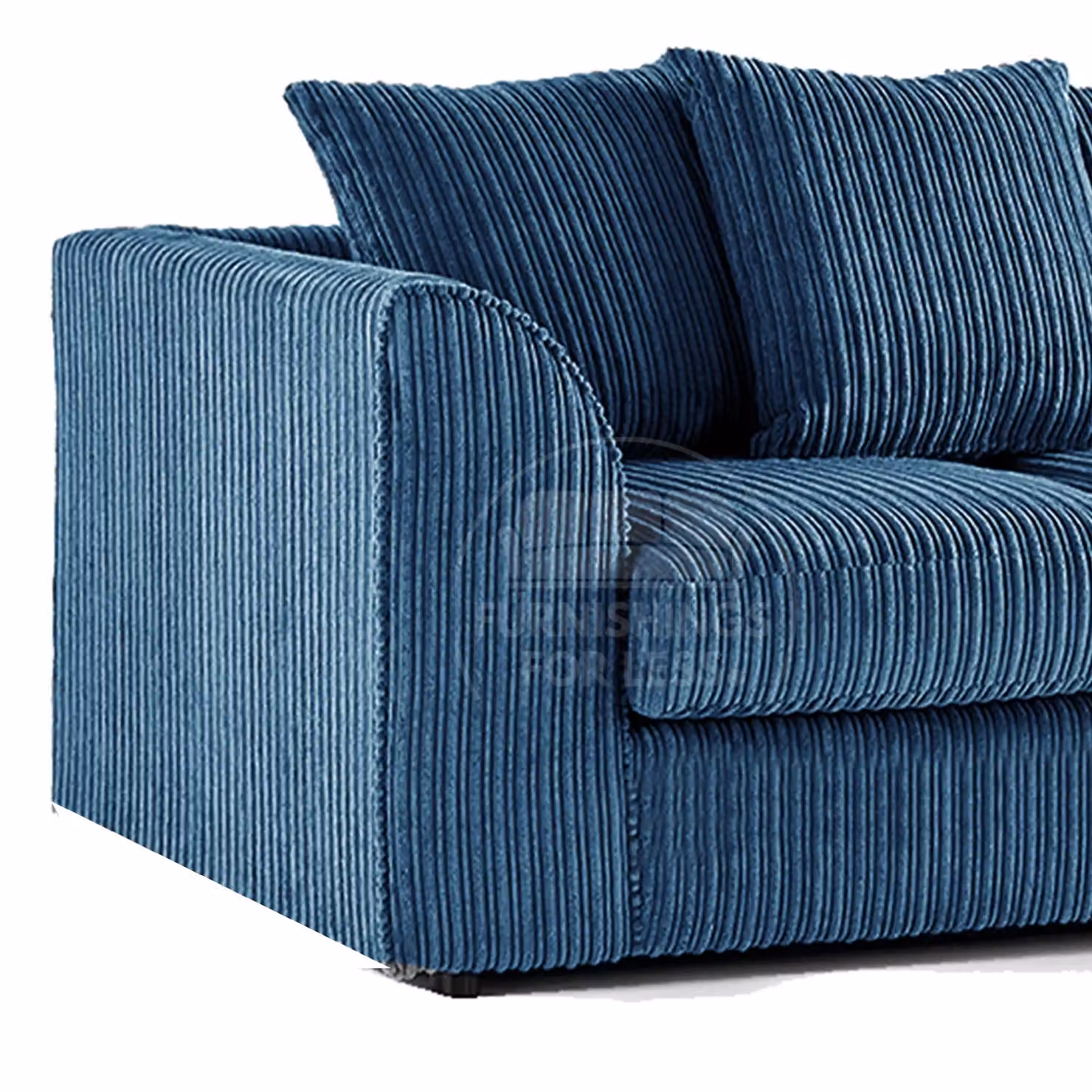 Furnishings For Less UK Ferguson 5 Seater L-Shaped Corner Sofa in Blue Jumbo Cord Fabric with Scatter Back – 2