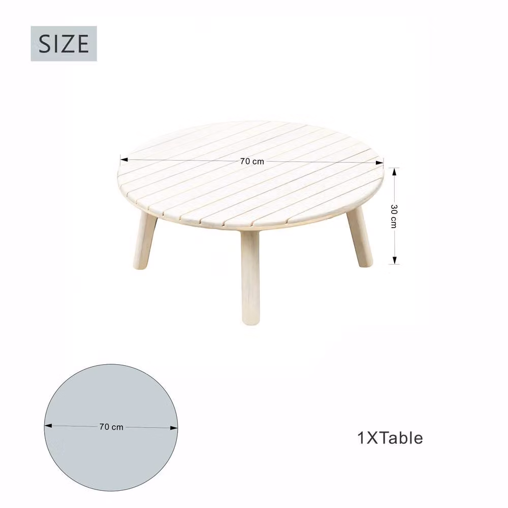 Direct Wicker Acacia Wood Coffee Table in Cream and Beige – 2