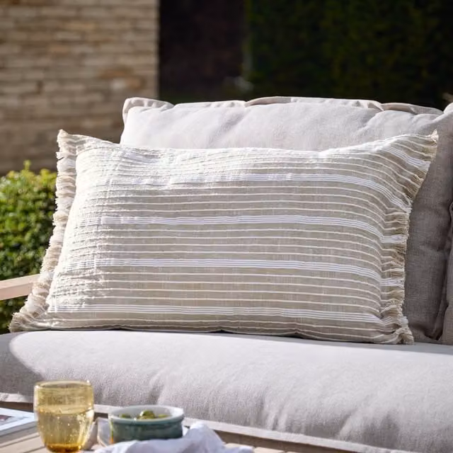 Make It A Home Tide Textured Stripe Outdoor Cushion in Beige and Yellow