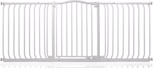 Safetots Extendable Curved Top Safety Gate in White for Doors and Stairs