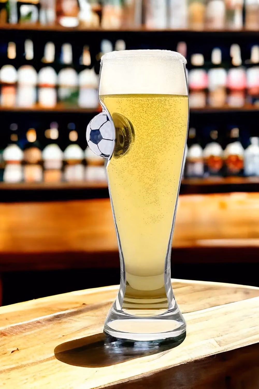 Bar Bespoke Football Pilsner Crystal Beer Glass, 400ml, Clear – 3