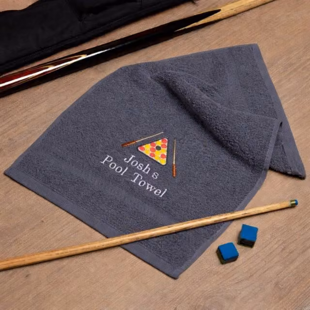 Duncan Stewart Personalised Pool Player Towel in Grey