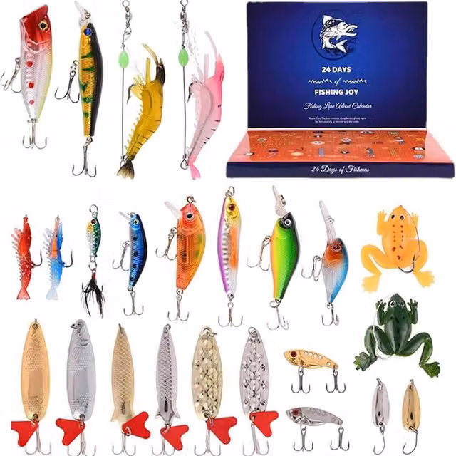 Leaper Christmas Fishing Lure Advent Calendar in Dark Blue – 1