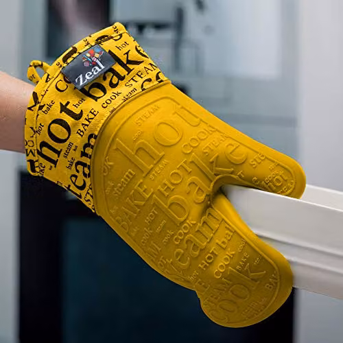 Zeal Heavy Duty Single Oven Mitt Glove in Mustard Yellow – 3