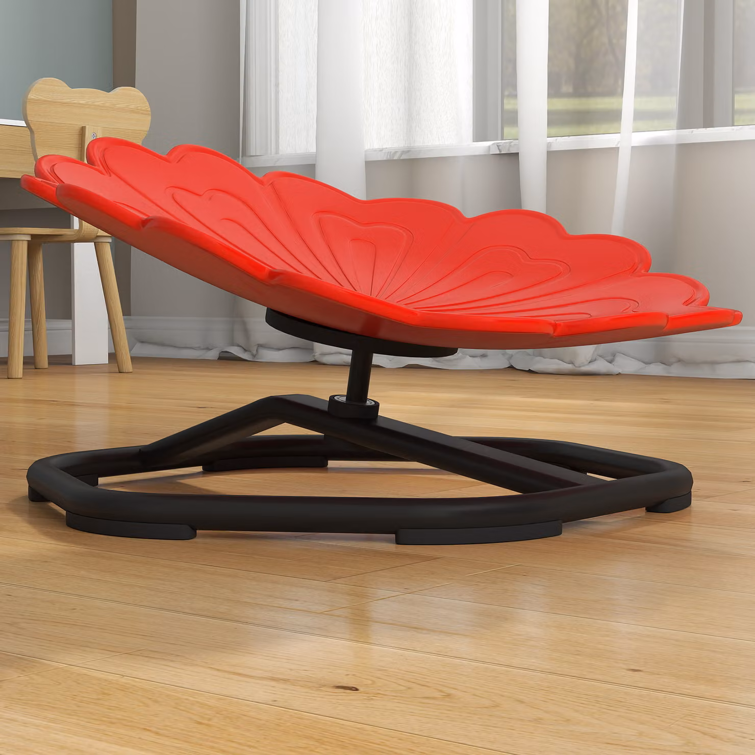 AIYAPLAY Flower-Shaped Sensory Spinning Chair for Children in Red – 6