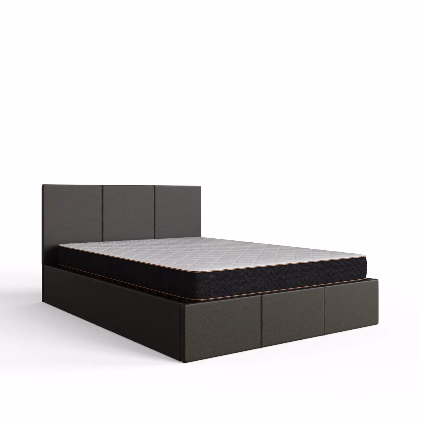 GFW Ecuador Grey Hopsack Fabric Small Double Ottoman Bed Frame with Lift Up Base – 4