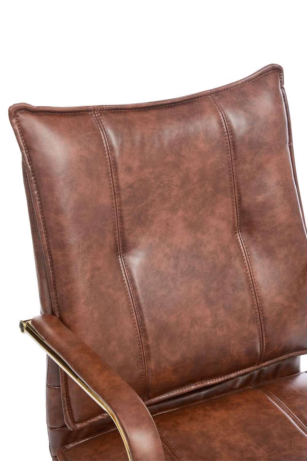 Living and Home Modern PU Upholstered Task Office Chair in Brown – 3